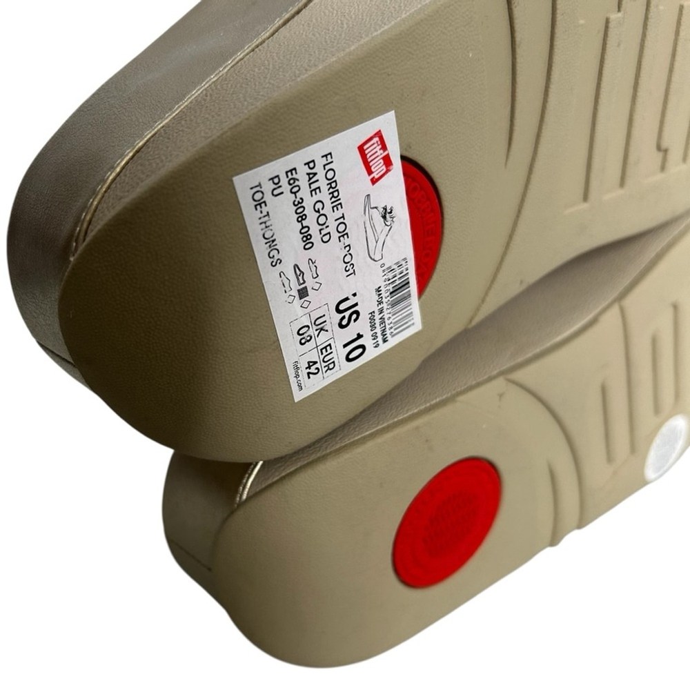 FitFlop Florrie Toe-Post Comfort Wedge Sandal in Pale Gold Women’s Size 10 - Picture 10 of 10